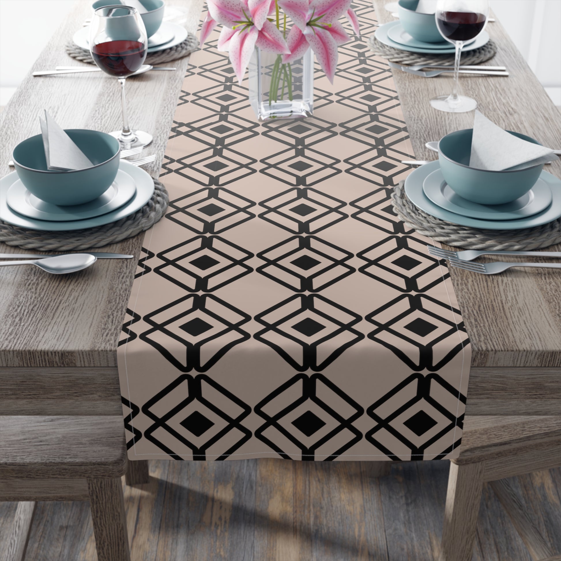 Art Deco Table Runner in Dorchester Pink - Misfit Marketing Designs