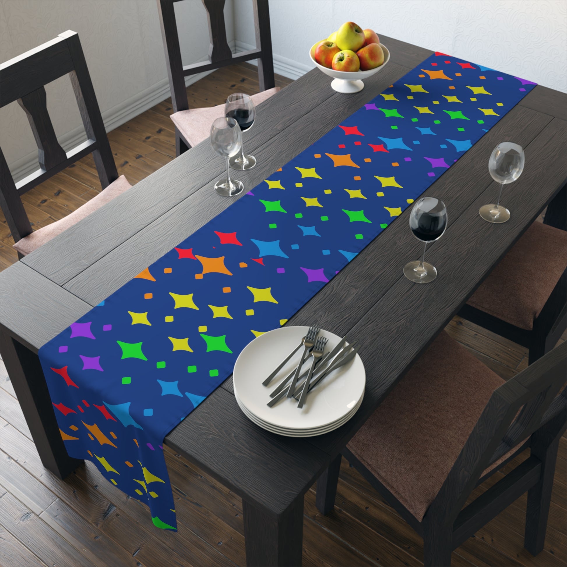 Rainbow Pride Stars Table Runner - Misfit Marketing Designs