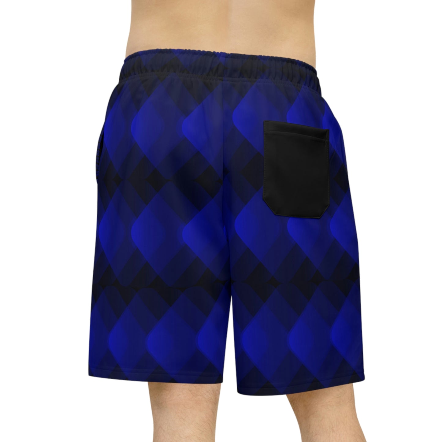 Black and Blue Modern Gradient Athletic Long Shorts - Misfit Marketing Designs