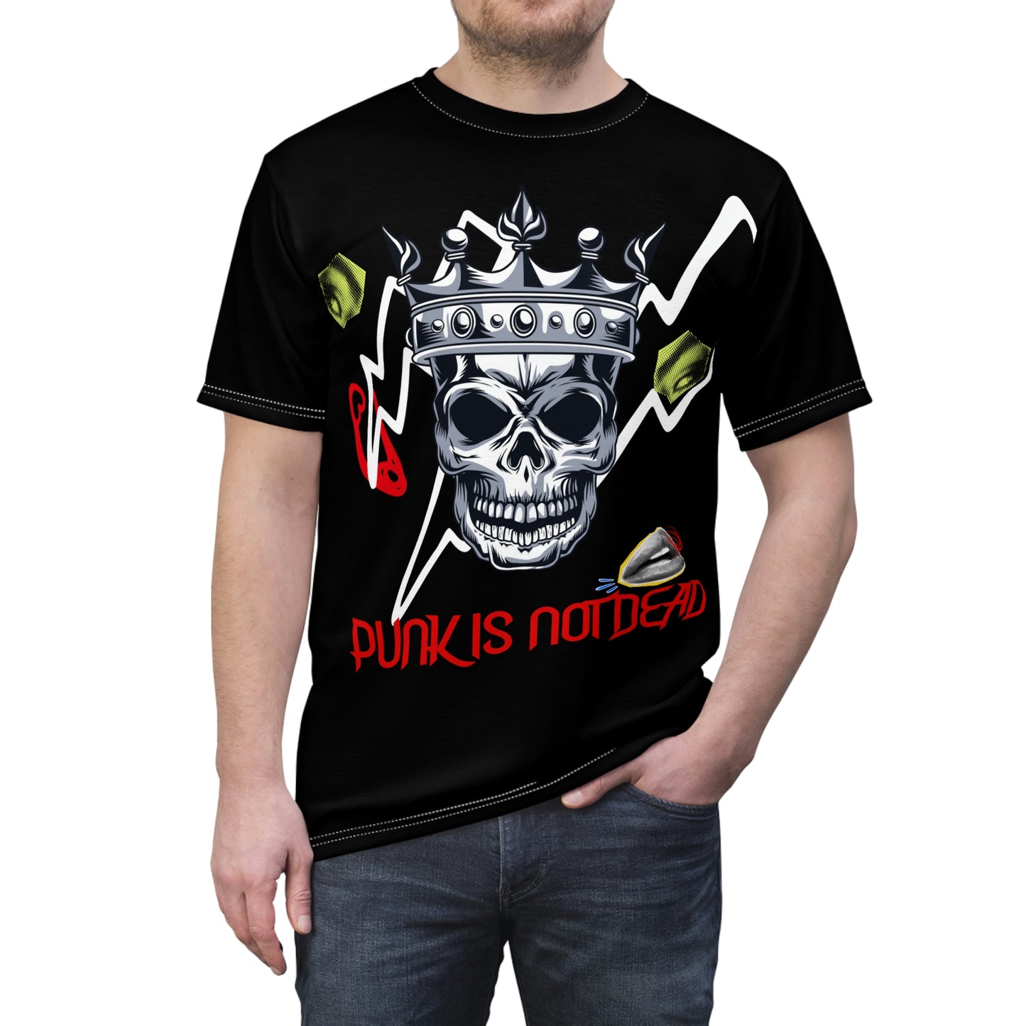 Punk Is Not Dead Crowned Skull T-Shirt - Misfit Marketing Designs