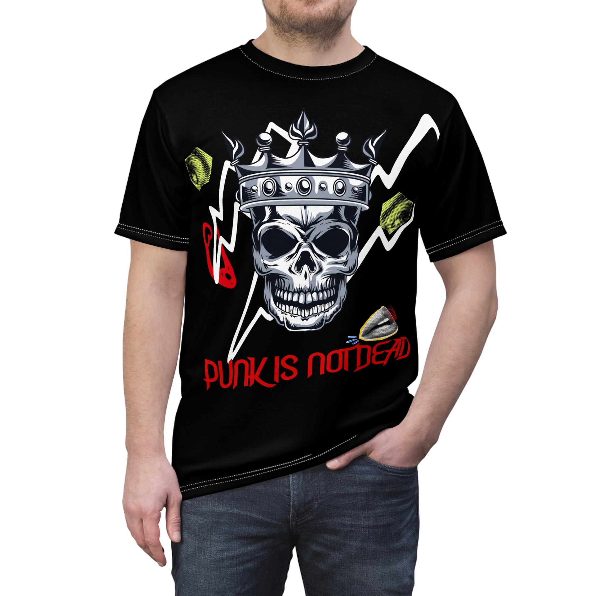 Punk Is Not Dead Crowned Skull T-Shirt - Misfit Marketing Designs