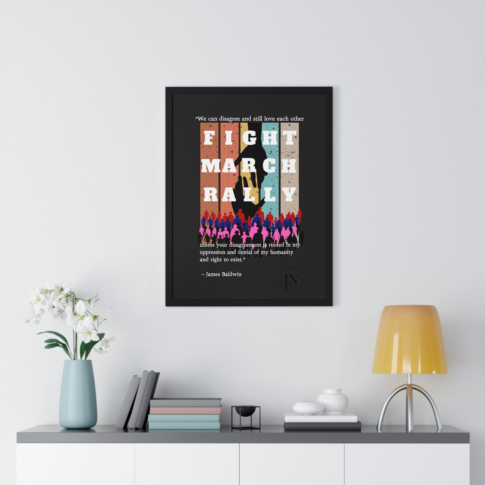 Fight March Rally Framed Vertical Poster - Misfit Marketing Designs