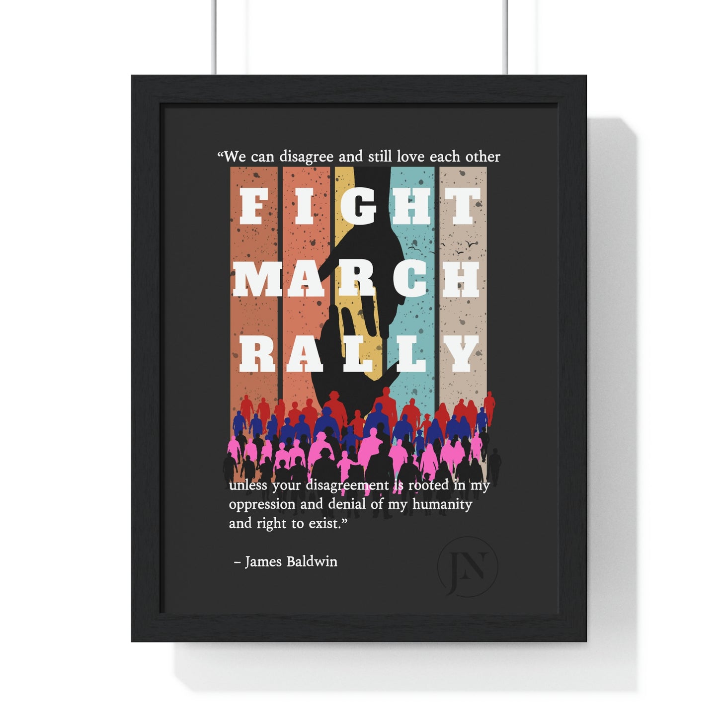 Fight March Rally Framed Vertical Poster - Misfit Marketing Designs