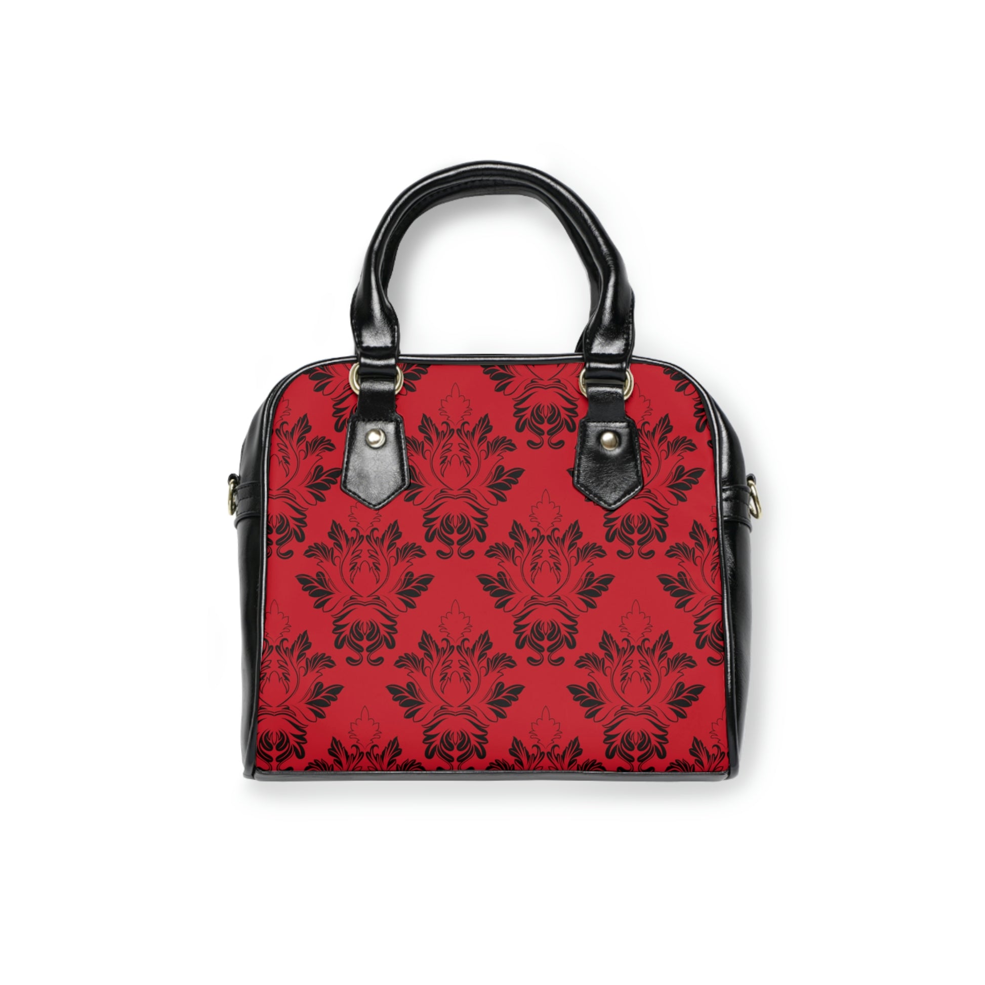 Red Floral Art Deco Shoulder Handbag - Misfit Marketing Designs