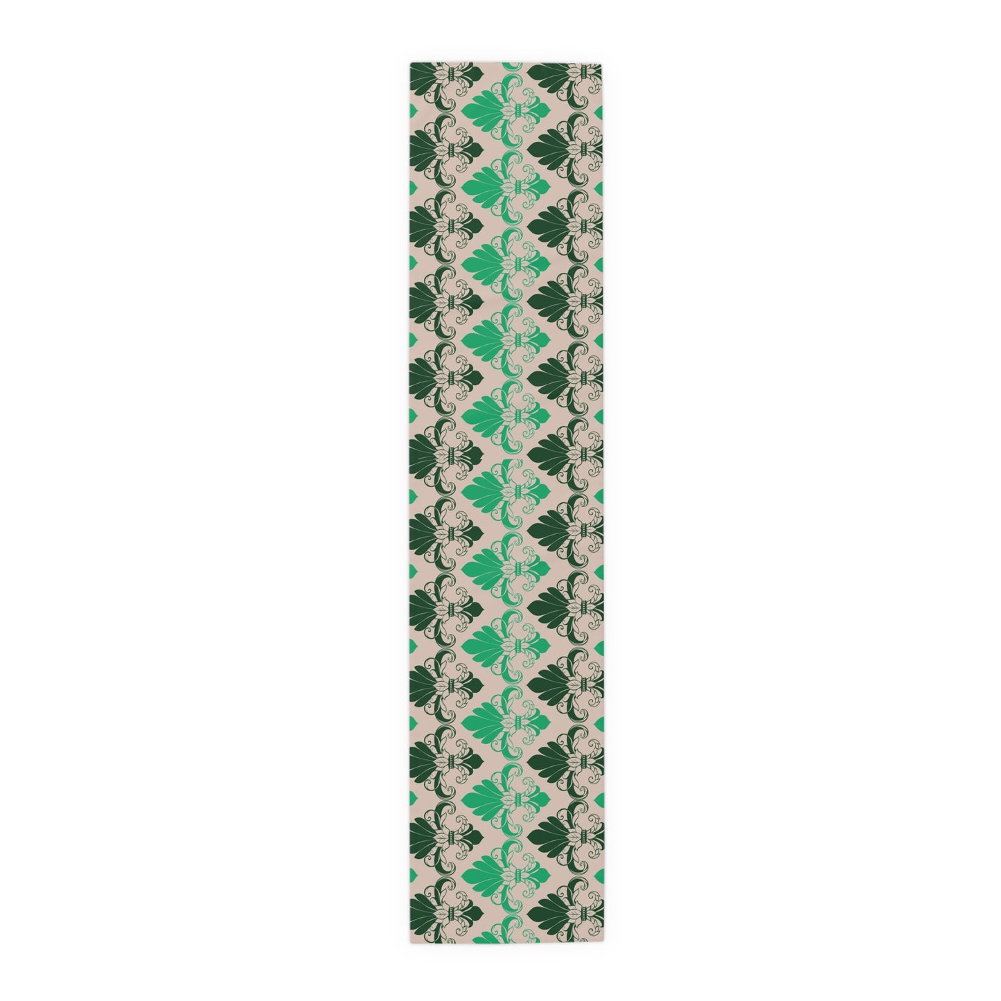 Green Fleur de Lis patterned Table Runner - Misfit Marketing Designs