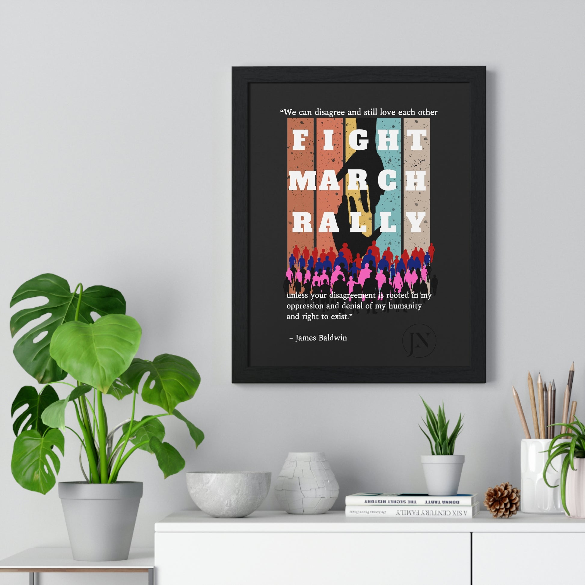 Fight March Rally Framed Vertical Poster - Misfit Marketing Designs