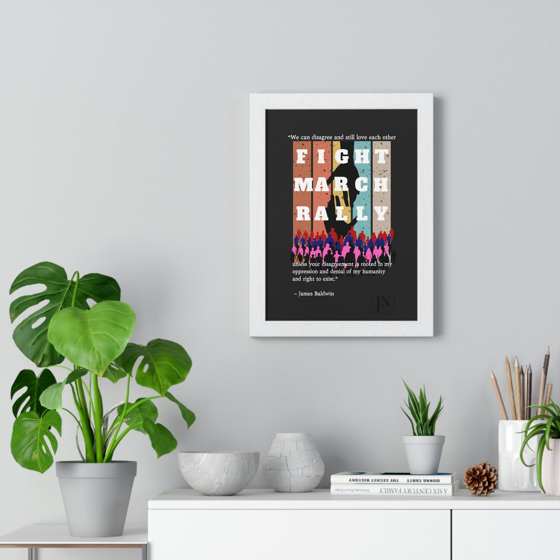 Fight March Rally Framed Vertical Poster - Misfit Marketing Designs