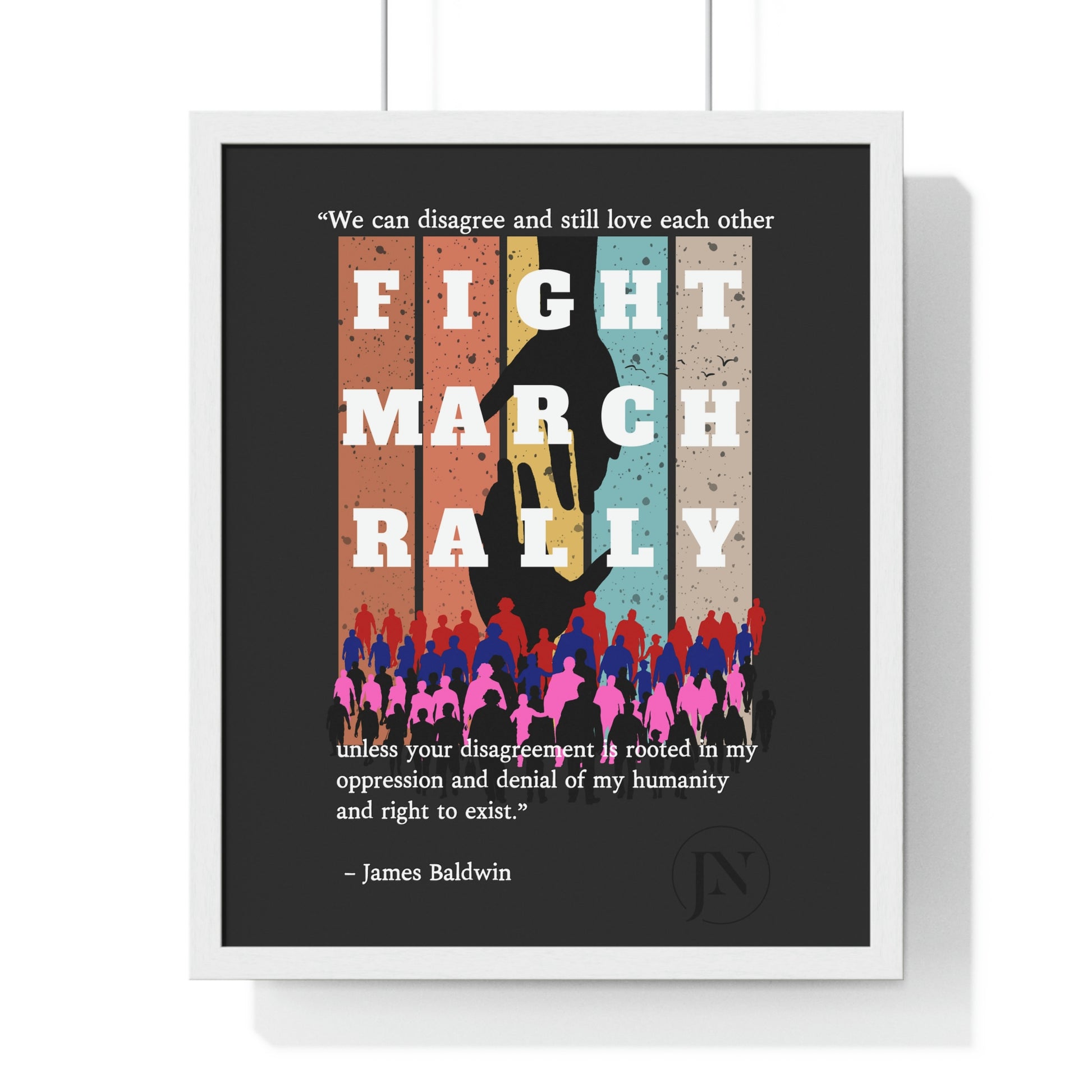 Fight March Rally Framed Vertical Poster - Misfit Marketing Designs