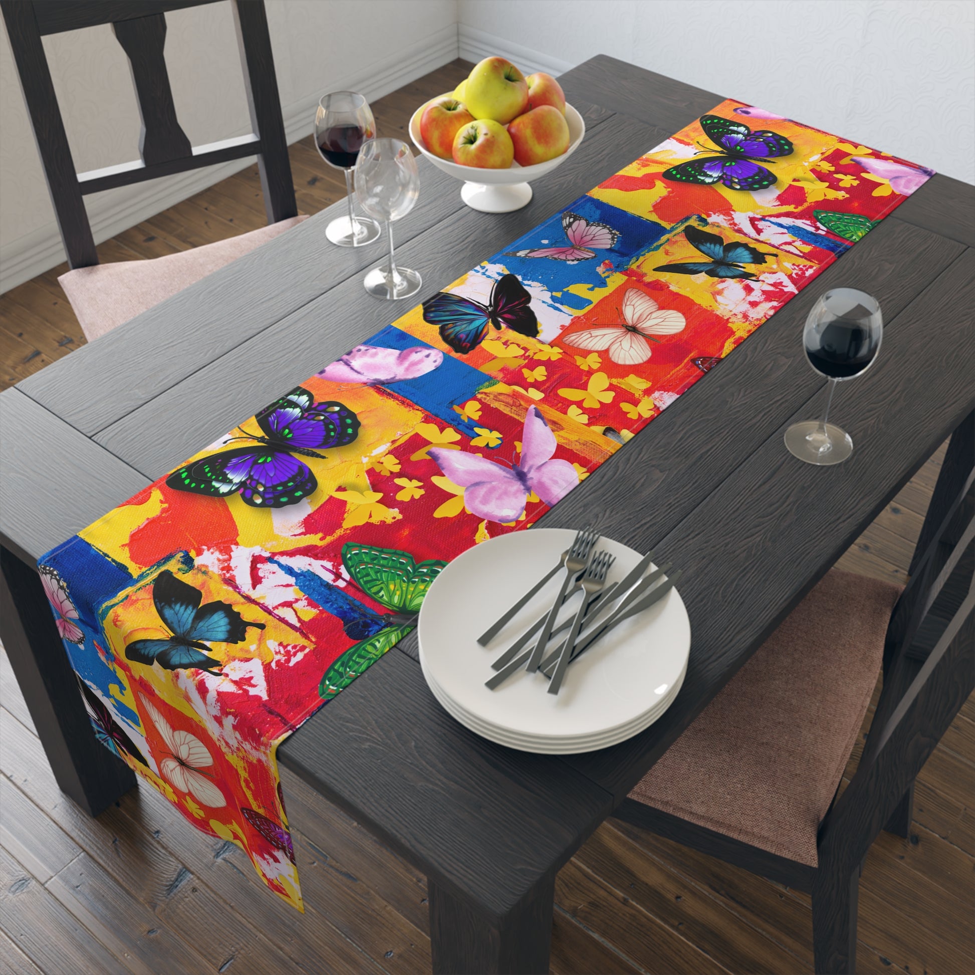 Abstract Butterflies Table Runner - Misfit Marketing Designs