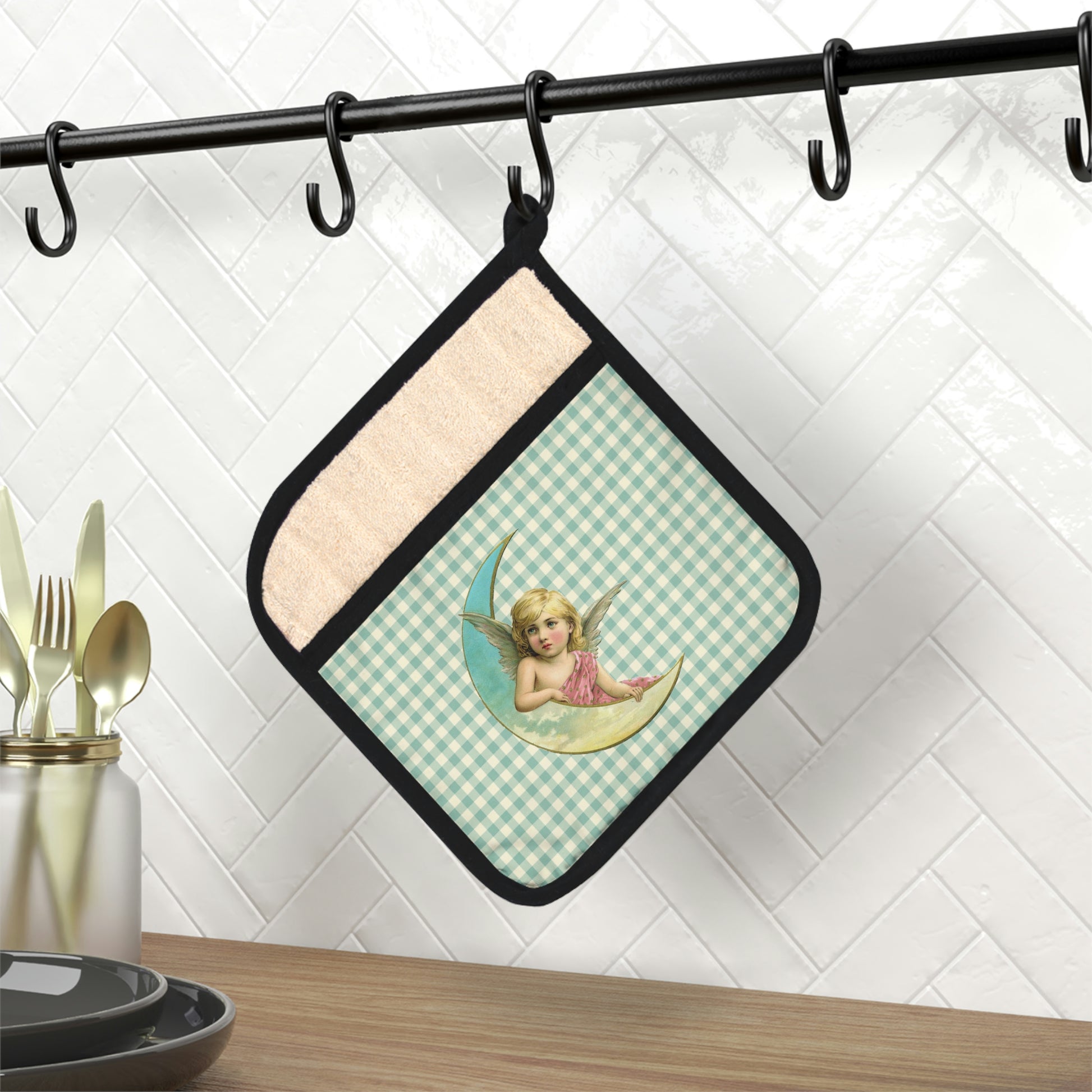 Moon Cherub Vintage-inspired Pot Holder - Misfit Marketing Designs