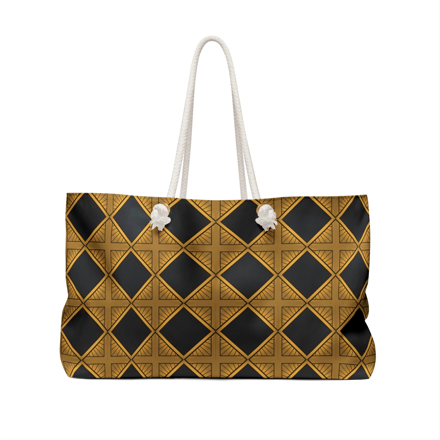 Black and Gold Geometric Weekender Bag - Misfit Marketing Designs