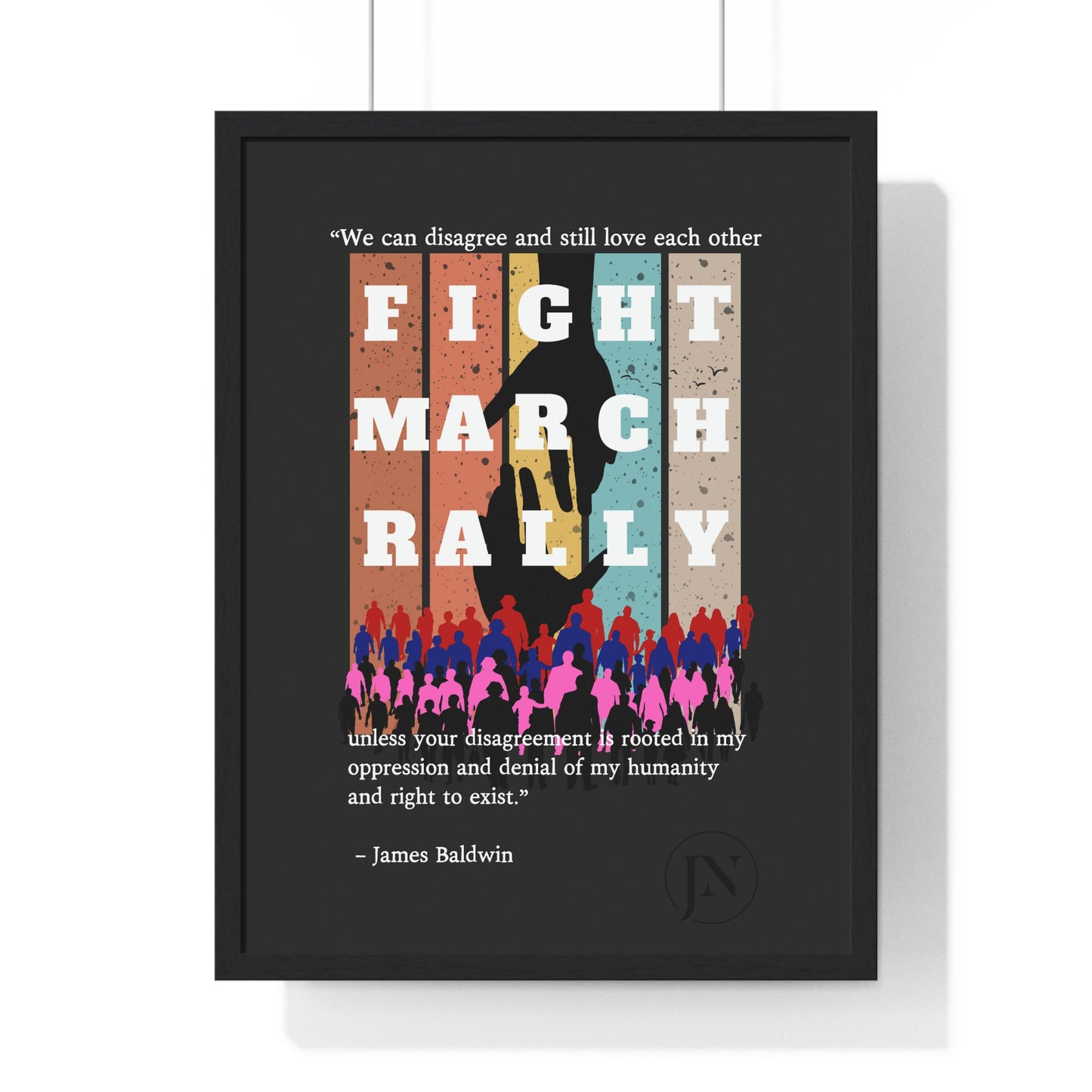 Fight March Rally Framed Vertical Poster - Misfit Marketing Designs