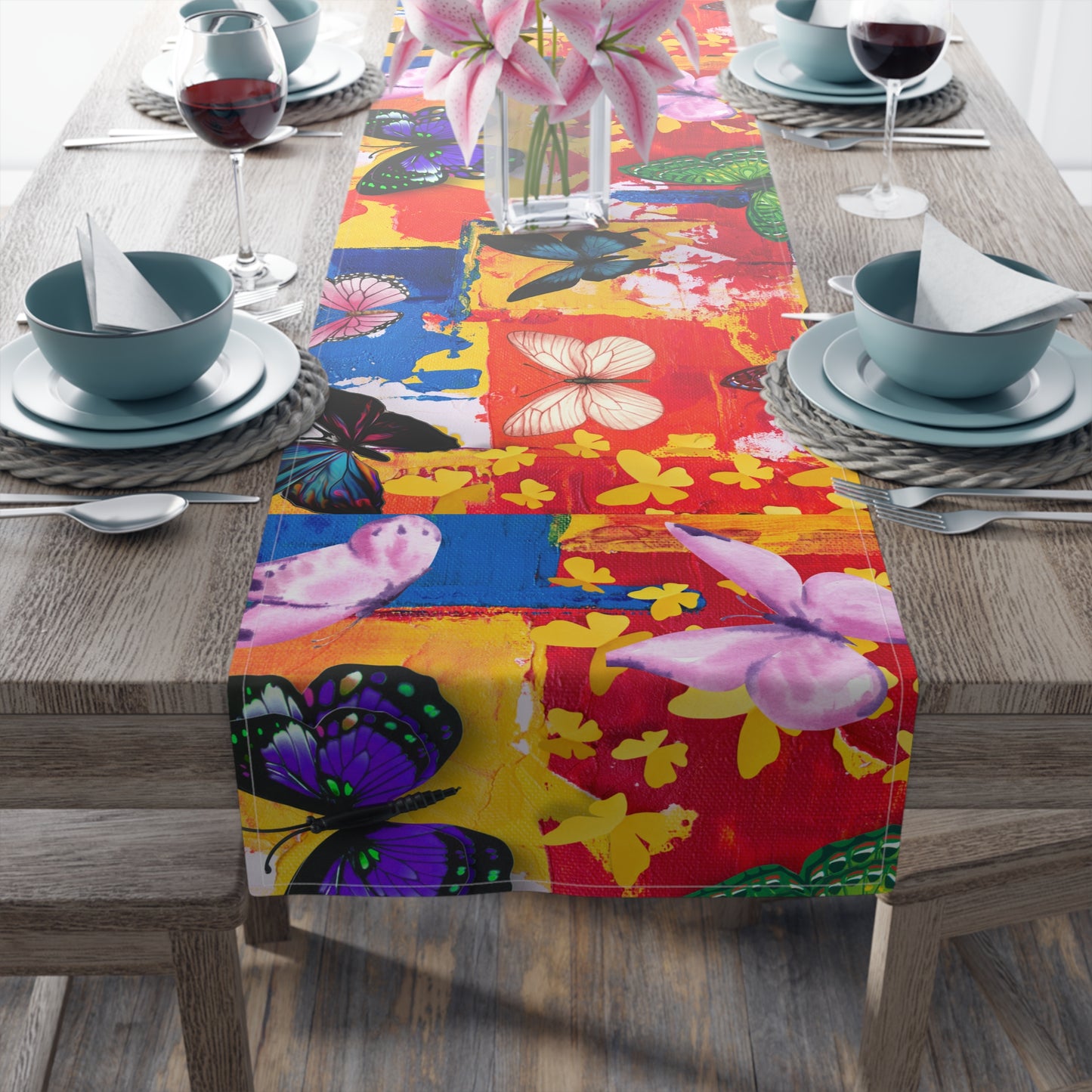 Abstract Butterflies Table Runner - Misfit Marketing Designs